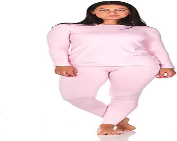 

long johns thermal underwear for women fleece lined base layer pajama set cold weather86476432342338, Black;pink