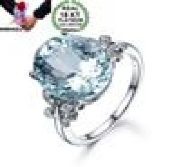 

omhxzj whole european rings fashion woman man party wedding gift oval white light blue z zircon 18kt white gold ring rr6474401522, Golden;silver