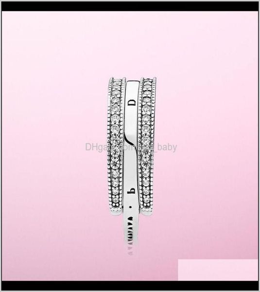 

band jewelry drop delivery 2021 925 sterling sier rings original box for p style women wedding gift ring sets vp9r79675280, Silver