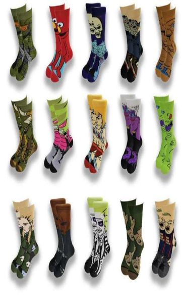 

men039s socks street style hiphop personalized novelty horror sock men weird comic style men socks funny autumn winter cotton w1084913, Black