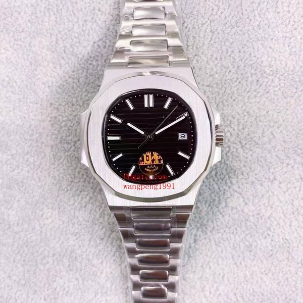 

u1 men watches 40.5mm 5711 sky blue dial sapphire stainless steel transparent mechanical automatic mens wristwatches, Slivery;brown