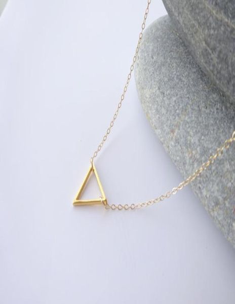 

1 small hollow geometric triangle necklace simple polygon geometry v female male iron lucky woman mother men039s family gifts j3742026, Silver