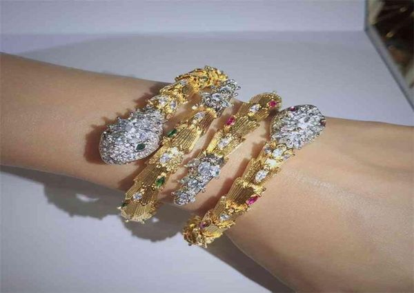 

red green eyes gold opening bracelet women aaa zircon fashion luxury trend senior sale freight classic 2109184979678, Black