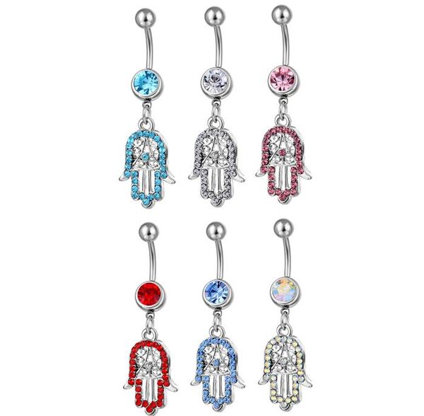 

d0754 hand belly navel button ring mix colors012345678775268, Silver