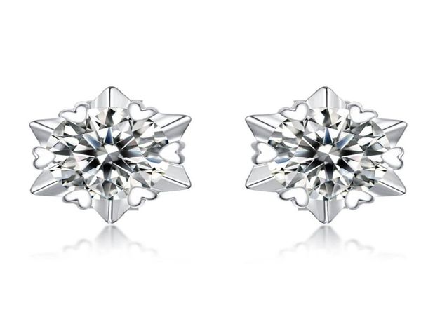 

snowflake stud earrings 925 sterling silver jewelry 65mm 10 carat diamond moissanite earrings for women wedding gift4450113, Golden;silver