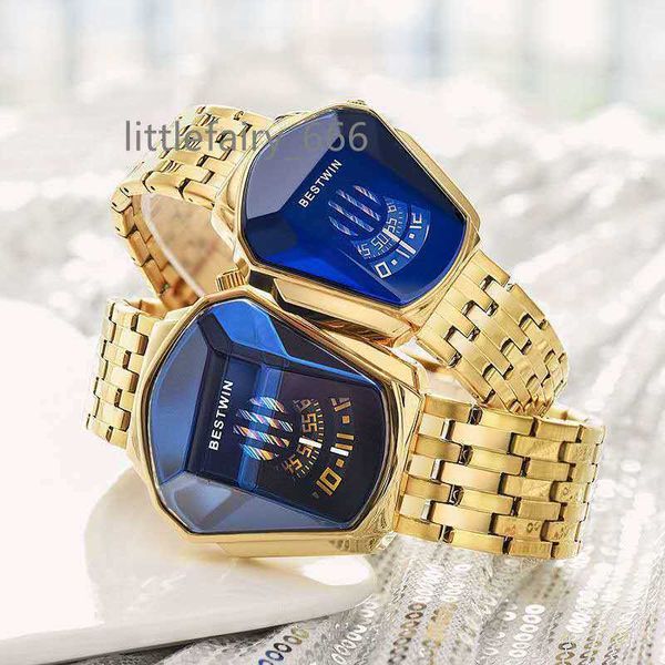 

in watch 6615 hoursly for men and women brand luxury gold win wristwatch waterproof geometric shape quartz watches, Slivery;golden