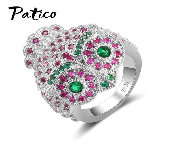 

whole atmosphere exquisite owl shape luxury rings new brand bijoux design fashion colorful crystals cz s90 silver3472646, Silver