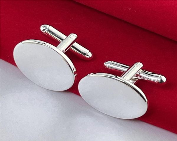 

925 silver cufflinks oval buttons fashion jewelry cuff links5096730