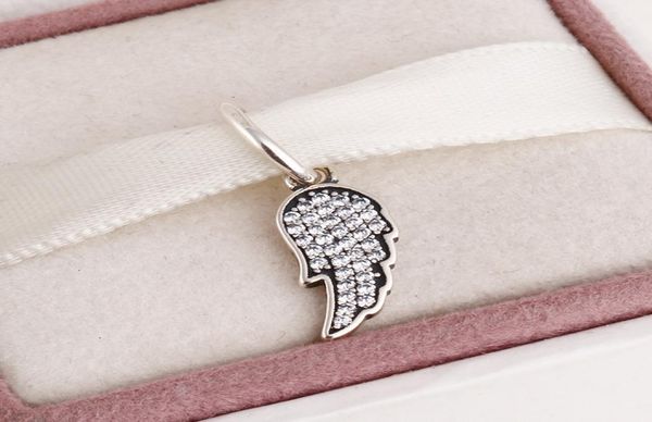 

fits diy charms bracelet 2015 new 925 sterling silver angel wing charms pendants for women pave clear zircon jewelry5230227, Bronze;silver