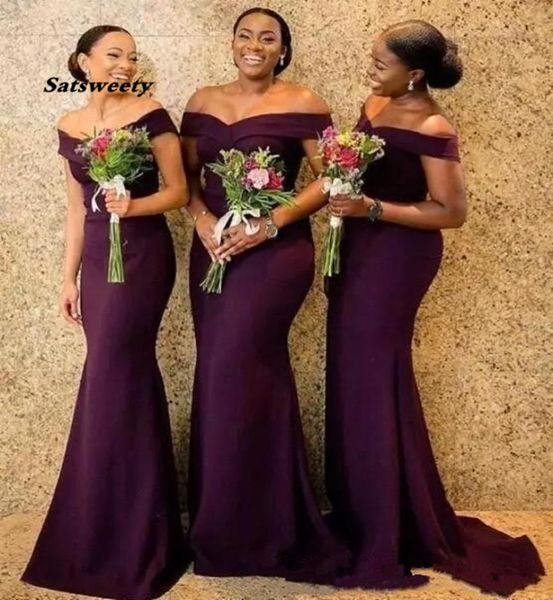

regency african off the shoulder satin long bridesmaid dresses ruched sweep train wedding guest maid of honor dresses9977514, Red;white