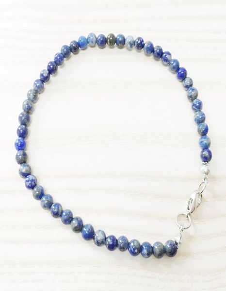 

mg0148 whole ntural lapis lazuli anklet handamde stone womens mala beads anklet 4 mm mini gemstone jewelry3096851, Black