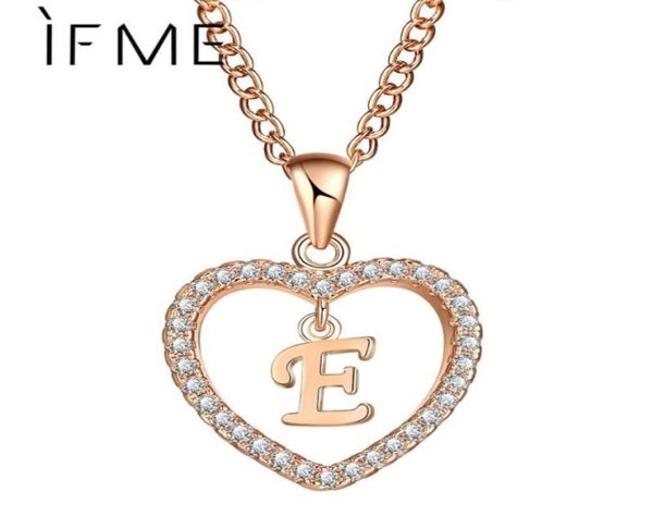 

pendant necklaces initial e letter heart crystal cz pendants women statement charms gold silver color collar choker jewelry gift528138596