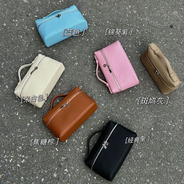 

loro * piana bag l19 loro*lp lunch box first layer cowhide tote simple fashion single shoulder crossbody makeup