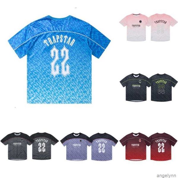 

shirt men's trapstar t foot jersey summer casual t-shirts mesh no.22 printed men sportswear hip hop street fashion w3gv, White;black