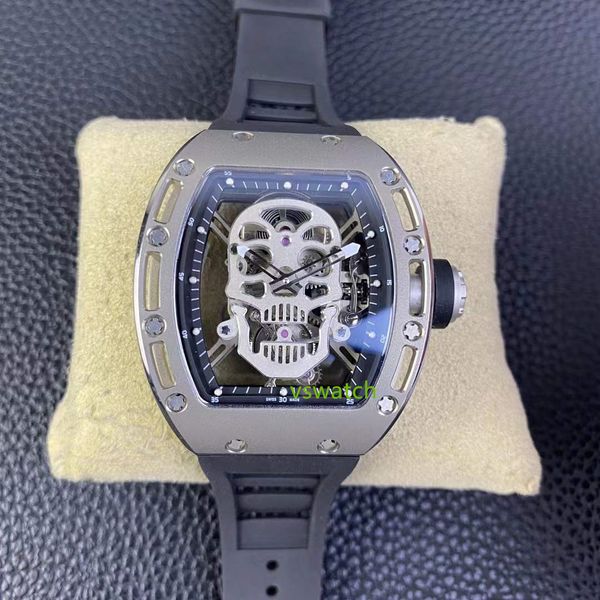 

eurf watch rm52 swiss manual tourbillon movement titanium case rubber watch band folding buckle sapphire crystal glass, Slivery;golden