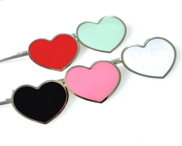 

1 piece letter p hairpin ins fashion peach heart shaped hair clips barrettes alloy metal retro headwear 5 colors7642315, Golden;silver