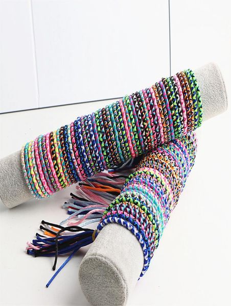

fashion colorful ethnic cuff bracelets braided rope jewelry wristband for men women friendship lovers gifts whole 50pcslot5432236, Golden;silver
