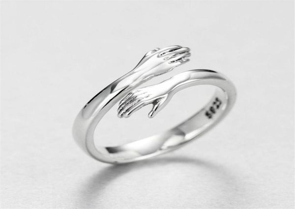 

s2032 fashion jewelry romantic love embrace ring ajustable hug ring2096545, Silver