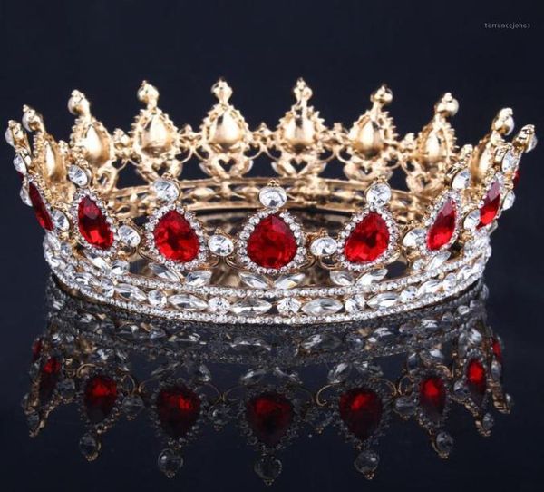 

crown hair accessories baroque royal tiara crown rhinestone super queen wedding bridal gift for women18131212, Golden;silver