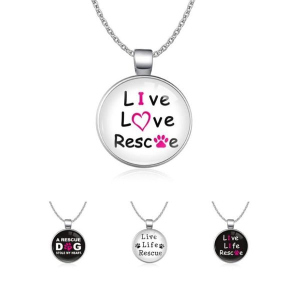 

infinity love animal rights a rescue dog stole my heart live life rescue dog mom paw print necklaces for women7451831, Silver