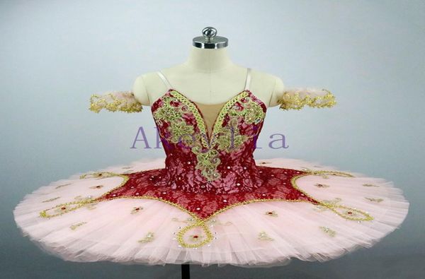 

11 layer tulle harlequin ballet tutu professional the nutcracker ballet costume dance wear for women burgundy peach tutu girls com5425570, Black;red