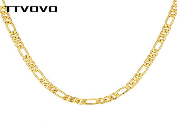 

ttvovo men039s gold filled figaro necklaces men women 5mm wide cuban curb link chain for pendant hip hop jewelry gifts7632410, Silver