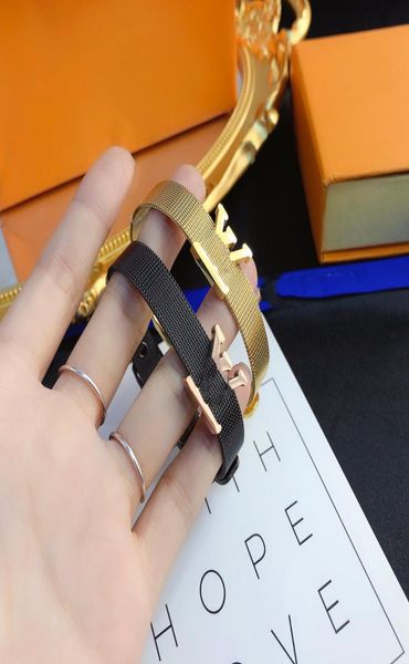 

20style 18k gold bangle bracelet luxury designer stainless steel bracelets fashion women letter pendant wedding bangles special de1841889, Black