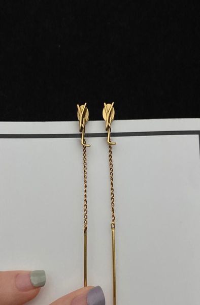 

fashion tassel earrings designer jewelry stud earring for women earings hoop gold letter y pendant studs elegant wedding gift box9304982, Silver