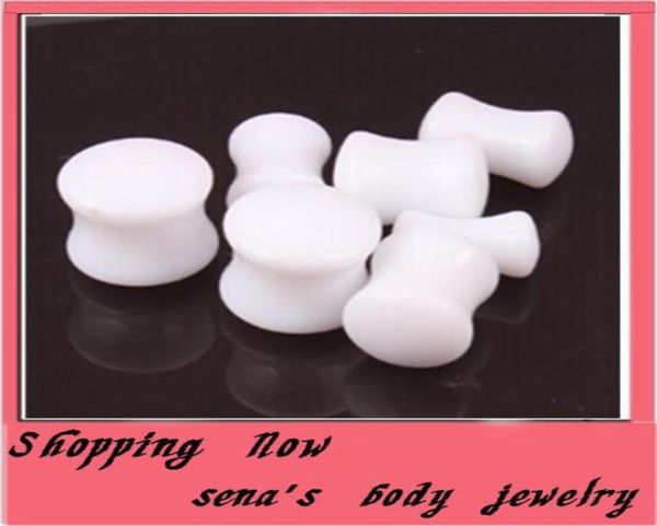 

100pcslot 312mm white body jewelry acrylic solid flesh tunnel ear plug pierce1193262, Silver