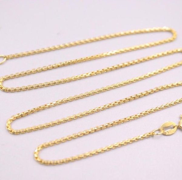 

chains fine pure au 750 18kt yellow gold chain 11mmw women square box link necklace 165inch 222gchains8912454, Silver