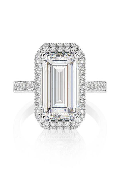 

oevas sparkling 6 carats high carbon diamond wedding rings for women 925 sterling silver engagement party jewelry bague femme7293579, Golden;silver