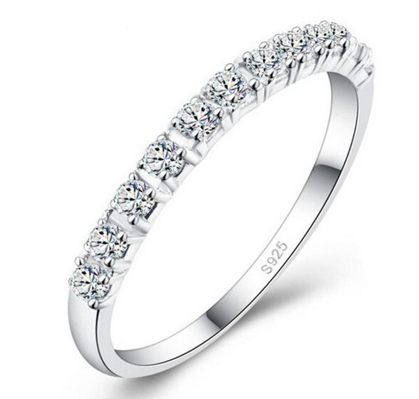 

omhxzj whole band ring european fashion woman girl party wedding gift 9 colors slim s925 sterling silver ring rr3036795088