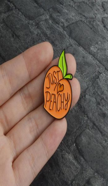 

miss zoe cartoon peach enamel pin fruit peachy badge brooch lapel pin for denim coat shirt bag cute jewelry gift for girl friend 93337519, Gray