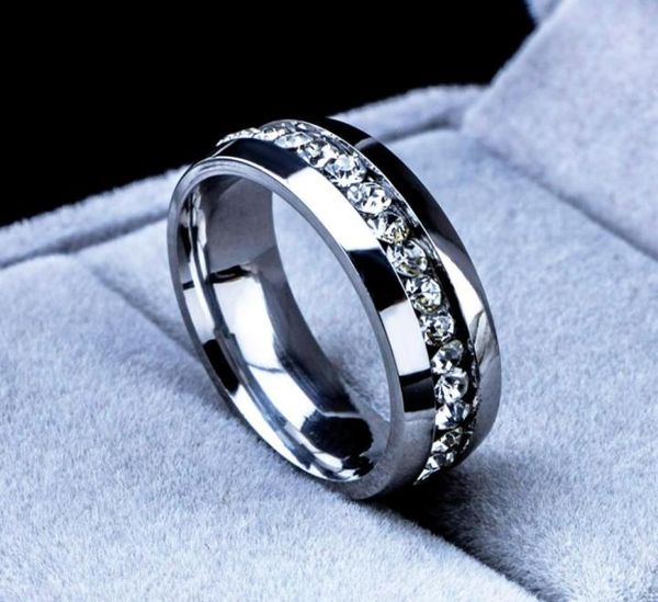 

10 pcs whole jewelry lots czech rhinestones stainless steel rings 55116964407, Silver