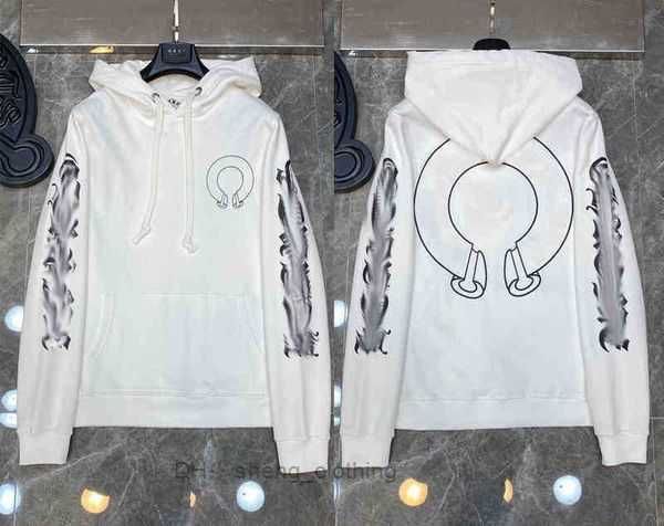 

chromes designer hoodie mens hoody clothing womens hooded cross flower arm front printed horseshoe pocket 2 26vl, Black
