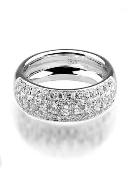 

luxury 925 sterling silver rings for women and men charm full clear crystal wedding engagement rings 4581750, Golden;silver