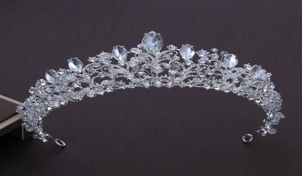

european style big crown headwear bride wedding tiara bridal makeup headdress princess baroque crown wedding hair accessories c1814720143, Slivery;golden