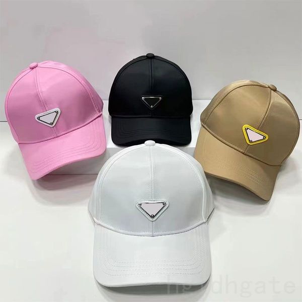 

fashion baseball hats for mens designer hat nylon black bule solid color with metal triangle enamel casquette homme trendy luxury fitted hat, Blue;gray