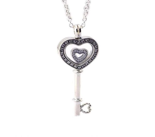 

compatible with jewelry 925 sterling silver pendants floating locket big heart key necklace for women original fashion pen79759506745765