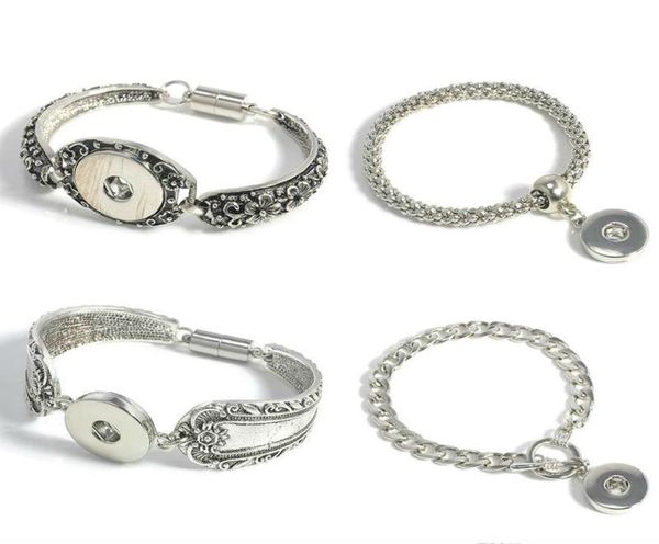 

pretty charm bracelets silver plated bangle for men women snap button bracelet ginger snap jewelry cuff bangle metal snap br9282439, Golden;silver