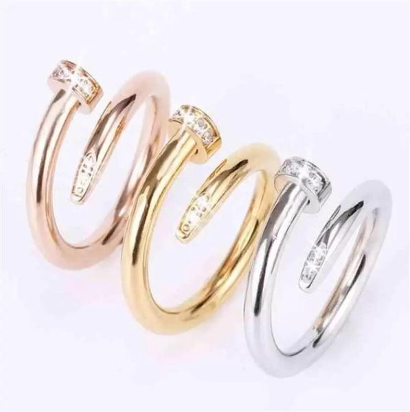 

designer nail ring luxury jewelry midi ring ms titanium steel alloy plating process fashion accessories that never fade no irrita3830519, Silver