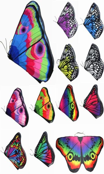 

kids girl princess cloak fairy butterfly costume wings monarch chiffon children fancy cape dress gift festival pixie cosplay chiff4908966, Red;brown
