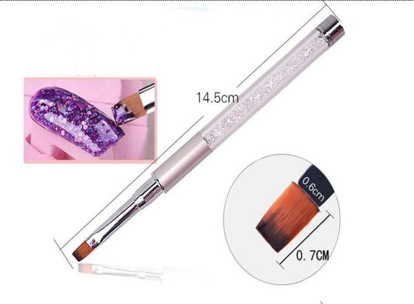

professional nail art drawing pen brush multifunction crystal acrylic nail art painting brush mane or fibe gel nails7737531, Silver
