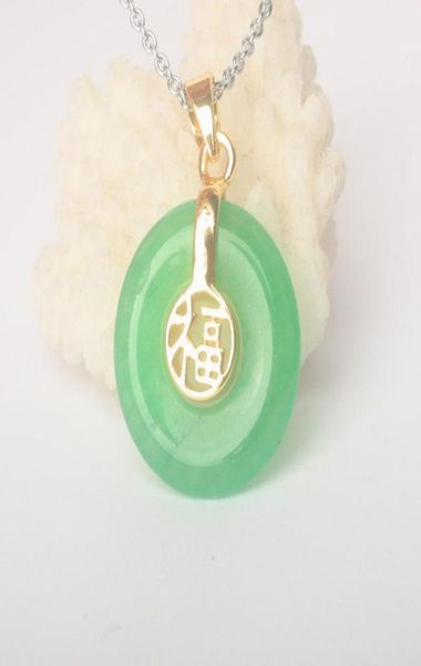 

pendant necklaces 17x17mm green red jades donut quotfuquot word gift 1pcs4575929, Silver