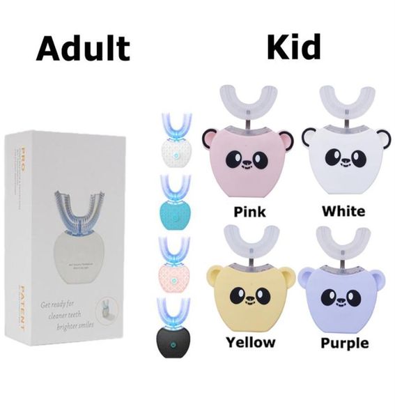 

360 degree automatic electric toothbrush rechargeable dental usb silicone brush teeth heads care smart u type27152665474