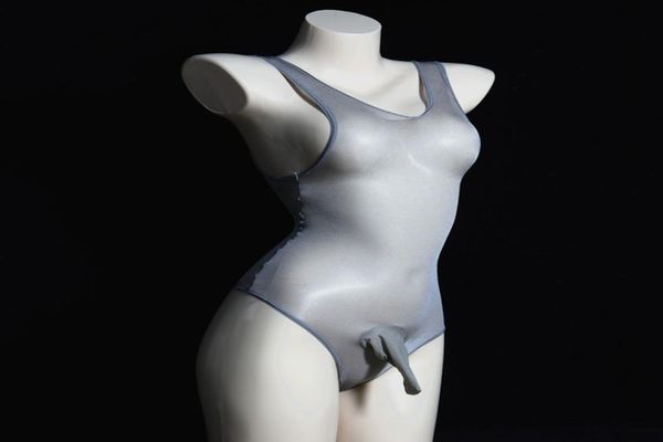 

men oil gloosy u convex pouch bodysuit cockring open sheath sleeve tight bandage bodyhouse gay wear puls size f166286224, Black;white