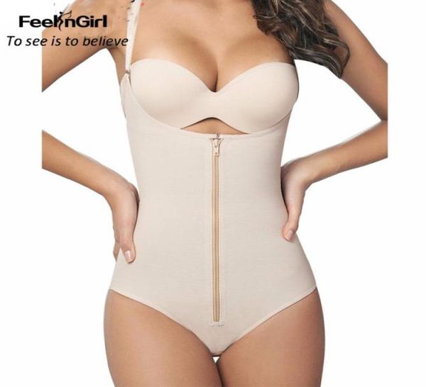

whole feelingirl zip full body shaper women waist trainer slimming shapewear butt lifter tummy control waist shaper girdle un7340138, Black;white