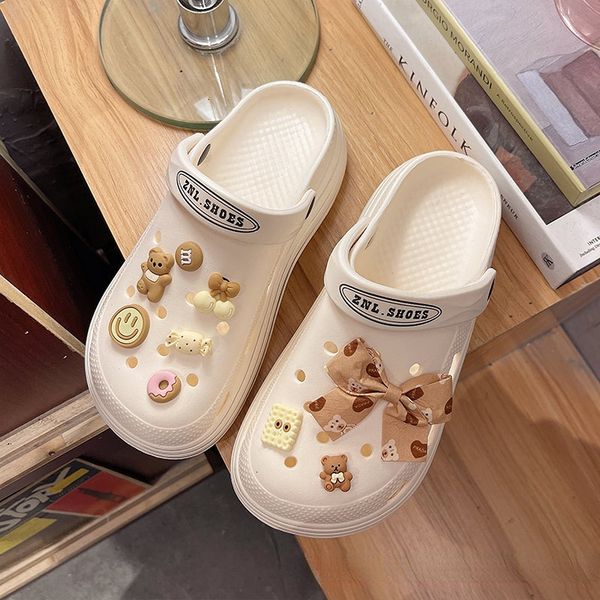 

sandals used for diy garden slippers beach slippers hole sandals women's eva anti slip holiday cloud slippers crox pillow flip 230711, Black