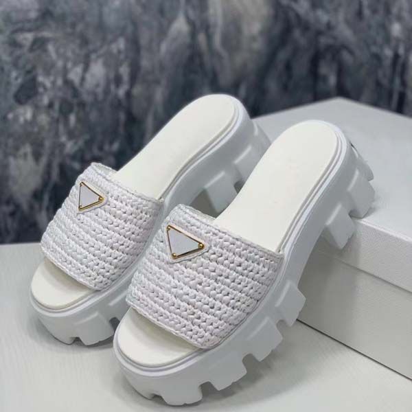 

women serrated roman weaving sandals womens slides thick bottom ultralight fashion sandal platform summer beach shoes size 35-41 with box, Black