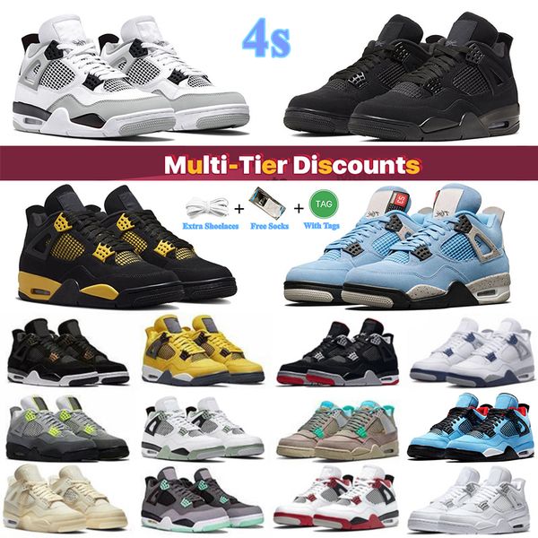 

2023 og men basketball shoes black cat military white oreo infrared university blue metallic womens 4s sport sneakers a8w9